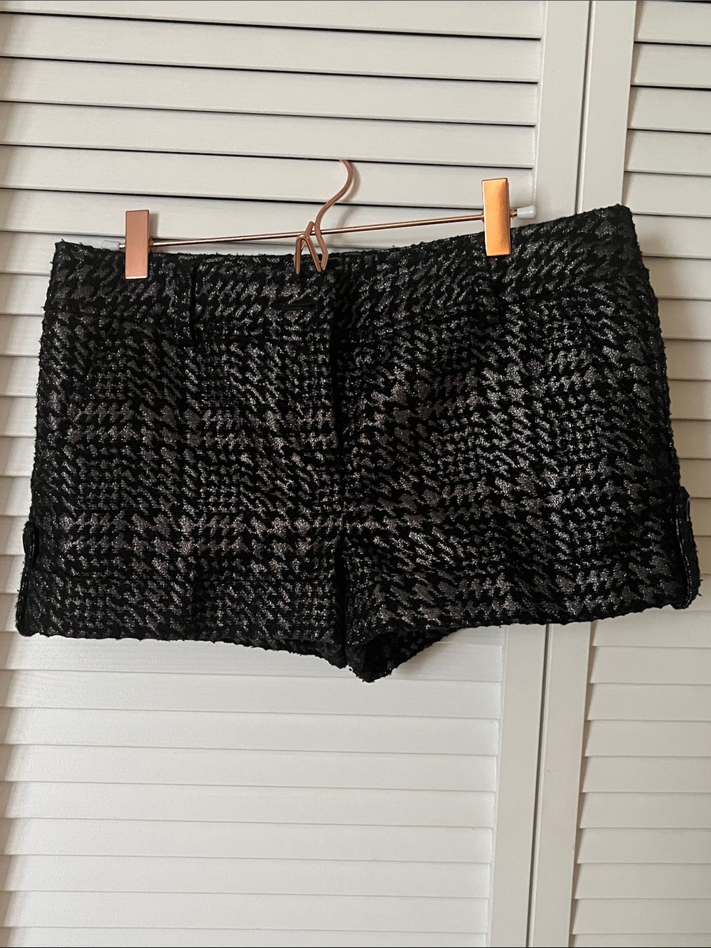 Express Black Textured Tweed Jean Shorts